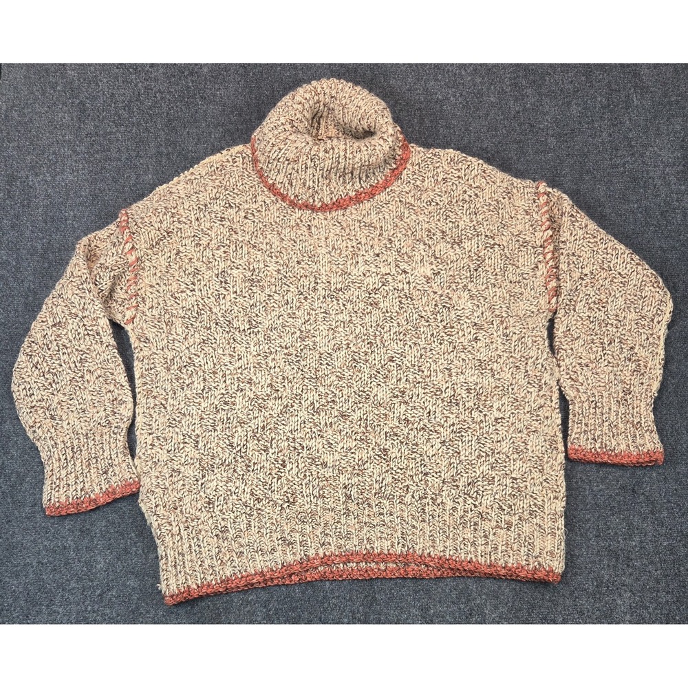 Free People‎ Echo Pullover Sweater Womens M Brown Cowl Neck Oversized Wool Blend